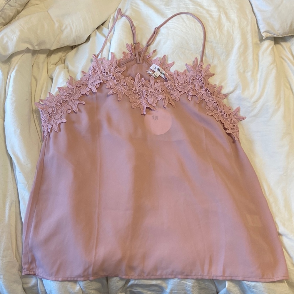 Mauve lace tank top